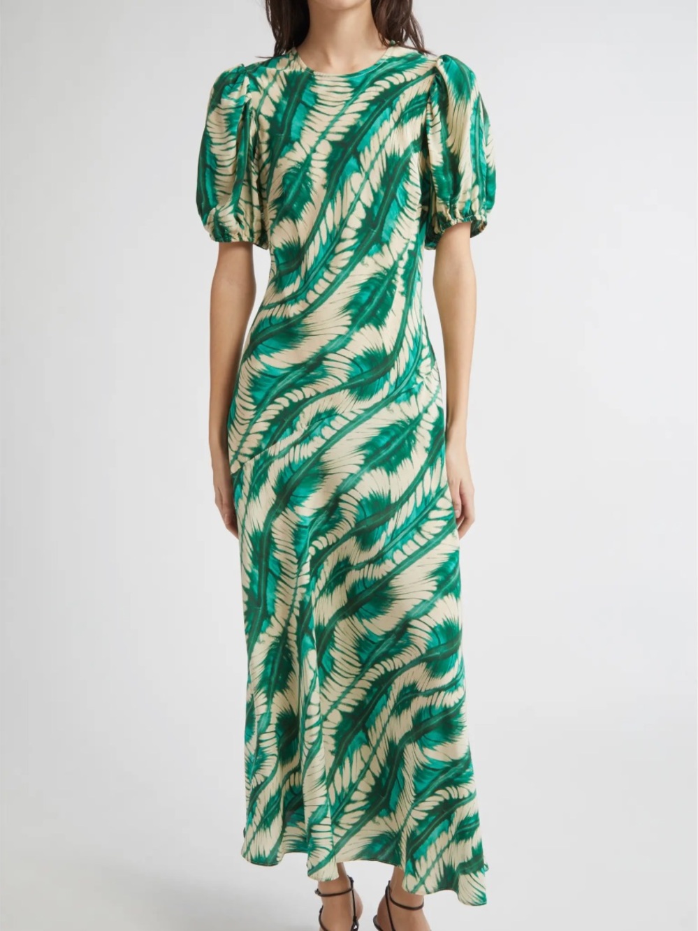 Ulla Johnson Ines Puff Sleeve Silk Maxi Dress NWOT 2 S